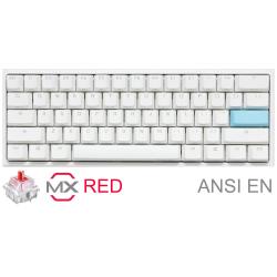 Teclado gamer ducky one 2 mini pure white rgb version  gaming cherry mx red doub