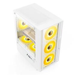 Gabinete Gamer Jalatec JT-X19 White RGB Micro ATX con Fuente 650W