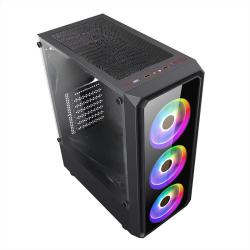 Gabinete Gamer JALATEC JT-LX76 ATX con Fuente 500W y 3 Fans ARGB