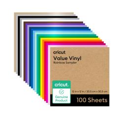 Vinilo Cricut Value Permanente 100 Hojas 30,5x30,5 cm Multicolor