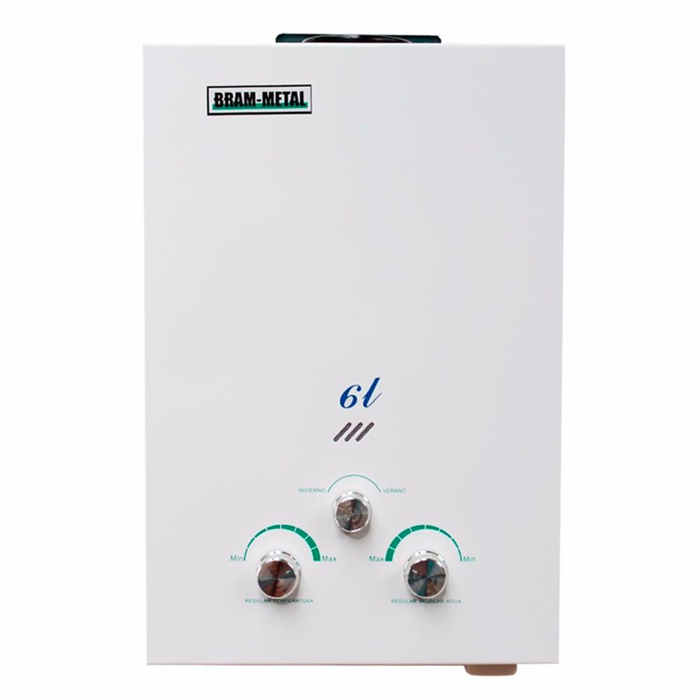Calefón a Gas Bram-Metal 6 Lts Gas Envasado Sin Llama 17960/1