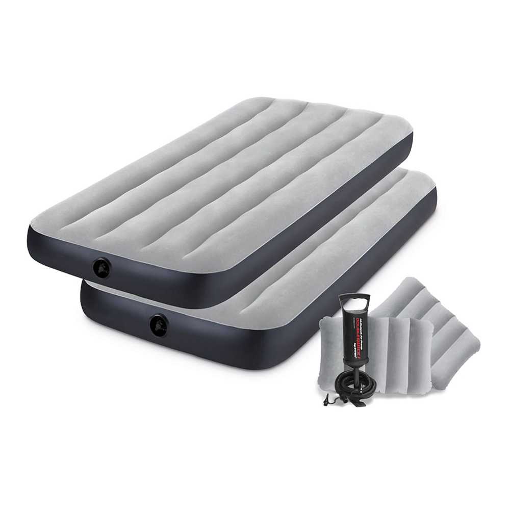 Colchón Inflable Intex 76x191 cm + 2 Almohadas + Inflador Manual 24792/0