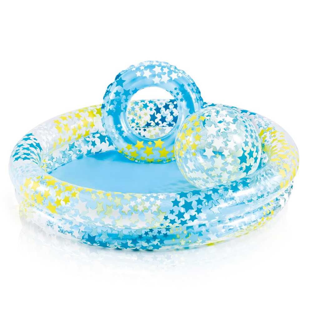 Pileta Inflable Intex Star 150 Lt + Flotador + Pelota 21578/1