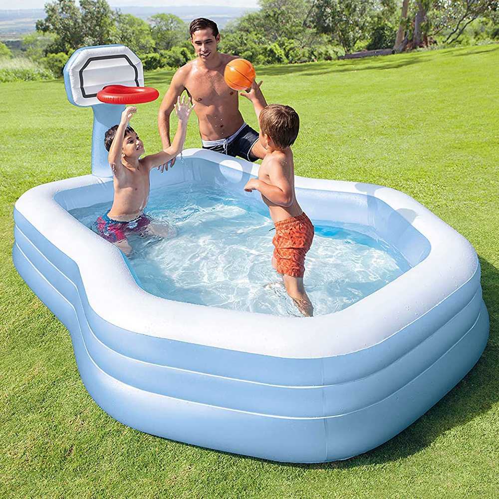 Pileta Inflable INTEX C/Aro de Basquet 257x188x130 CM 25046/5