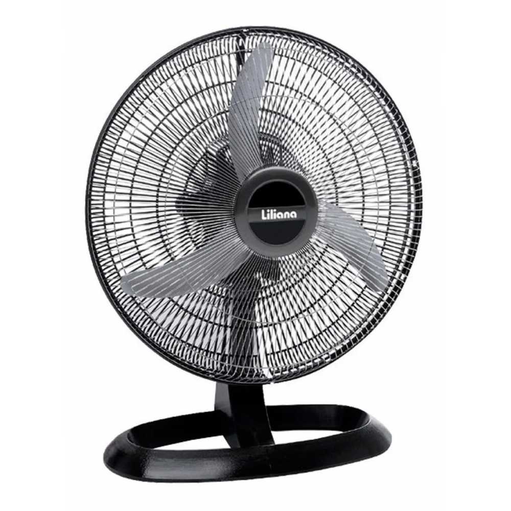 Ventilador De Mesa Liliana Negro 3 Palas De Metal 20 Pulgadas