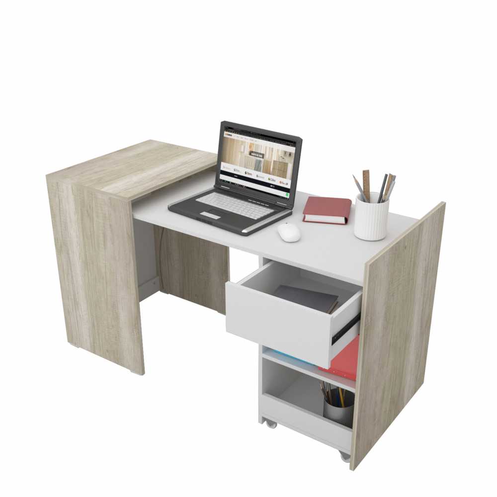 Escritorio Mesa Multifuncion CORSA Plegable extensible Multiuso hel Blanco