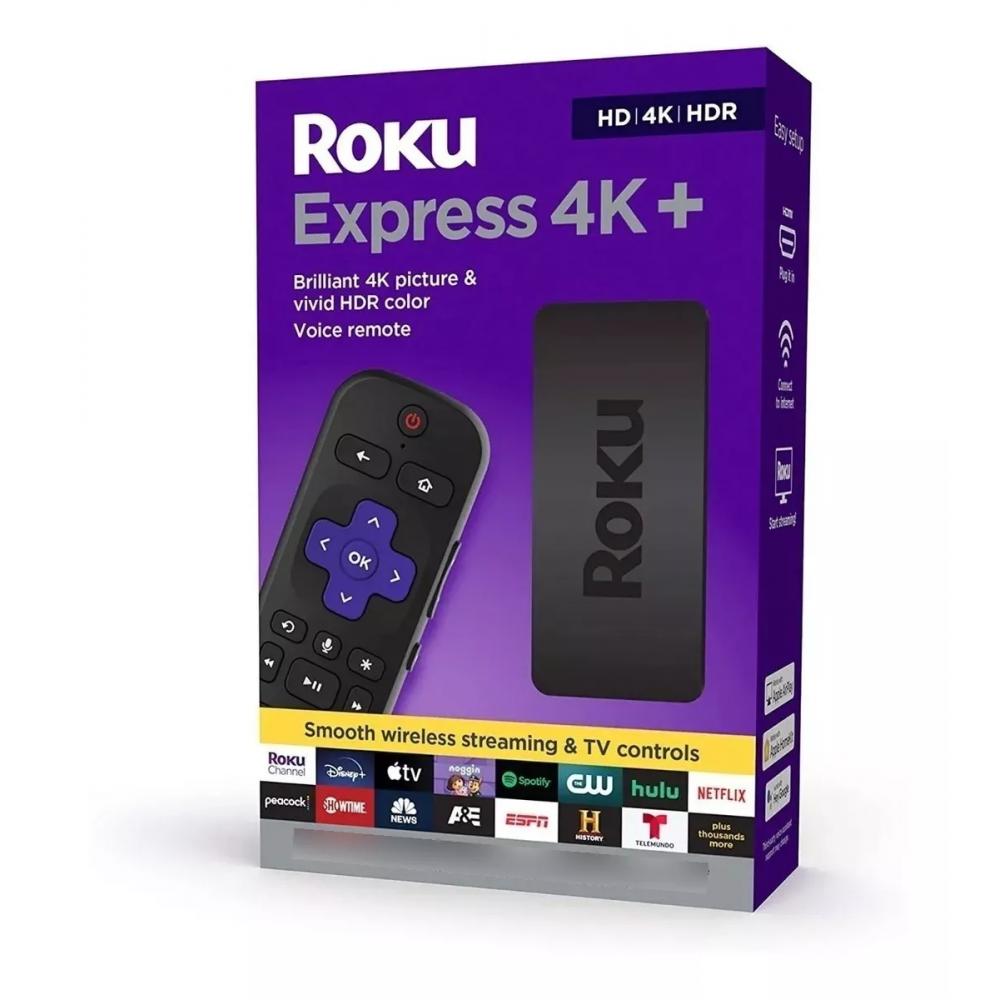 Roku Express 4k+ Control De Voz 4k Negro 3941 Wifi Bluetooth