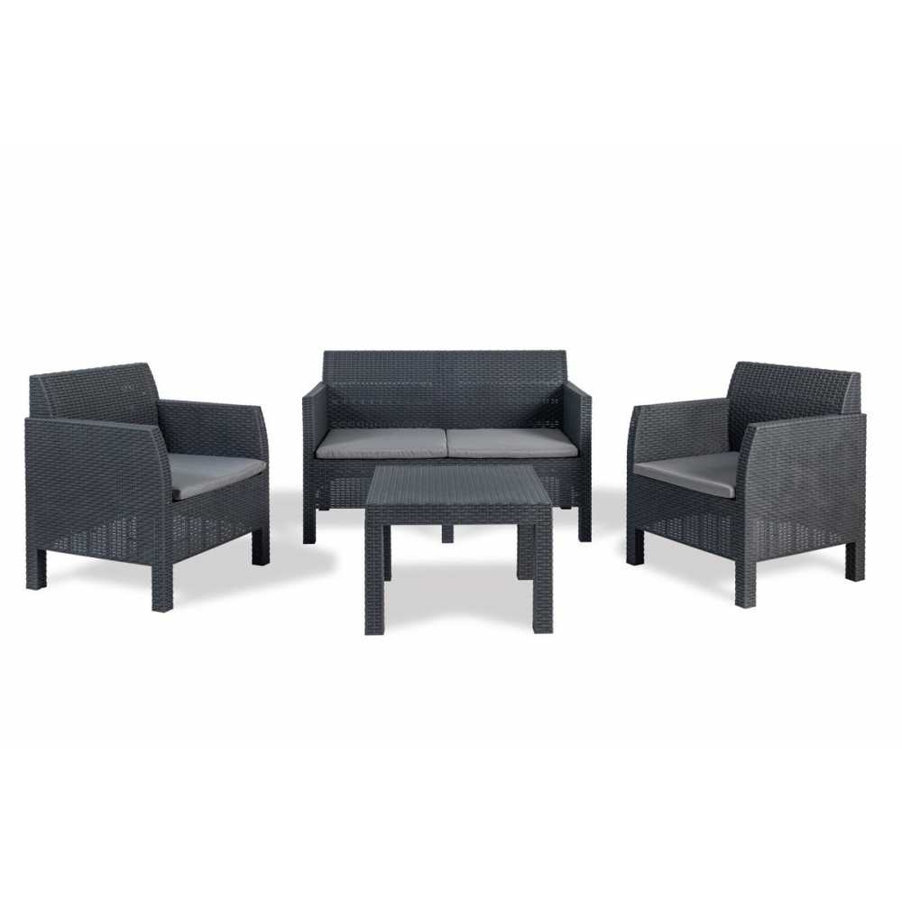 Juego de sillones toomax Matilde 4 piezas negro ratan 26232/7