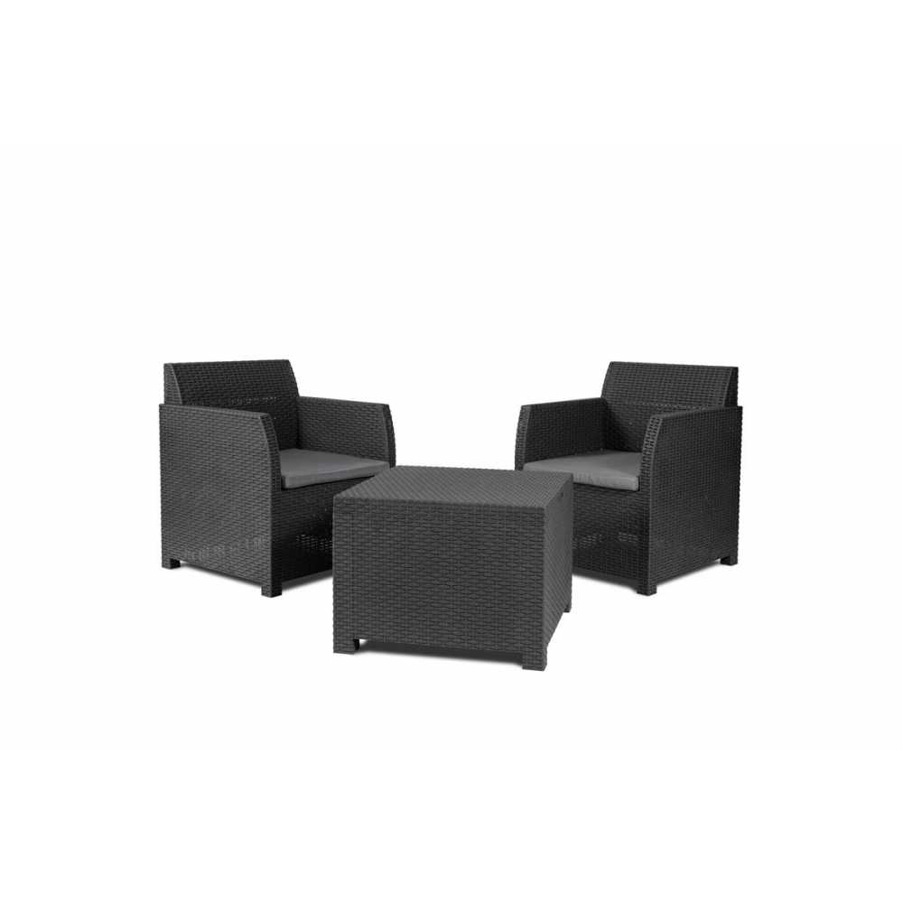 Juego de sillones toomax Artemide 2 sillones + mesa ratona/baulera negro 26234/5