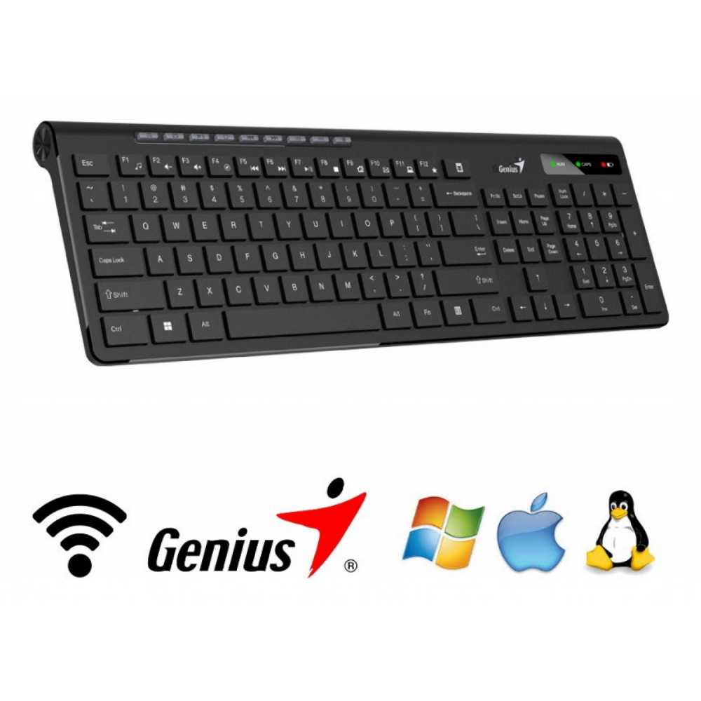 Teclado Inalambrico Genius Slimstar 7230 SP Black