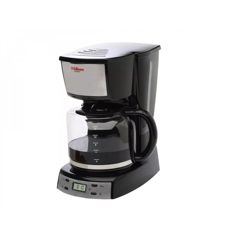 Cafetera Liliana Smarty Con Timer Negra Y Gris