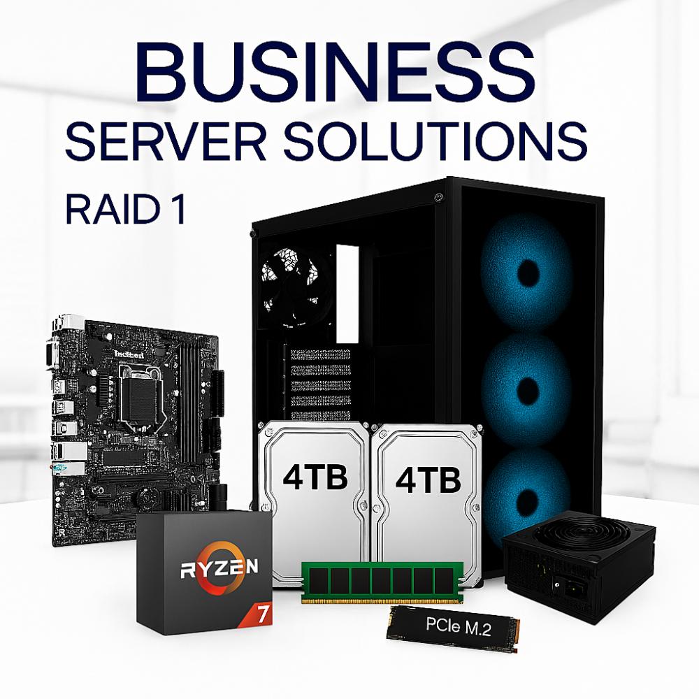 Pc Necxus Server Ryzen 7 9800X3D 16GB DDR5 512GB SSD PCIe + 4 TB RAID 1