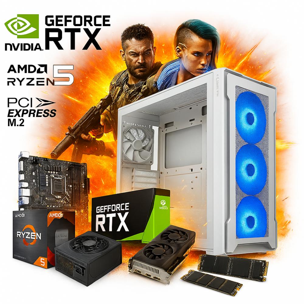 Pc Necxus Gamer Ryzen RYZEN 5 7600X 16GB DDR5 512Gb M.2 PCIe RTX3050 6GB GDDR6
