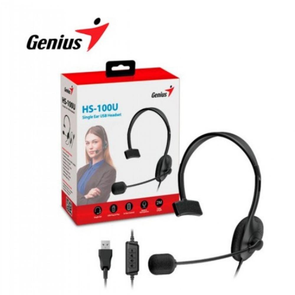 AURICULAR + MIC HEADSET GENIUS HS-100U BLACK USB
