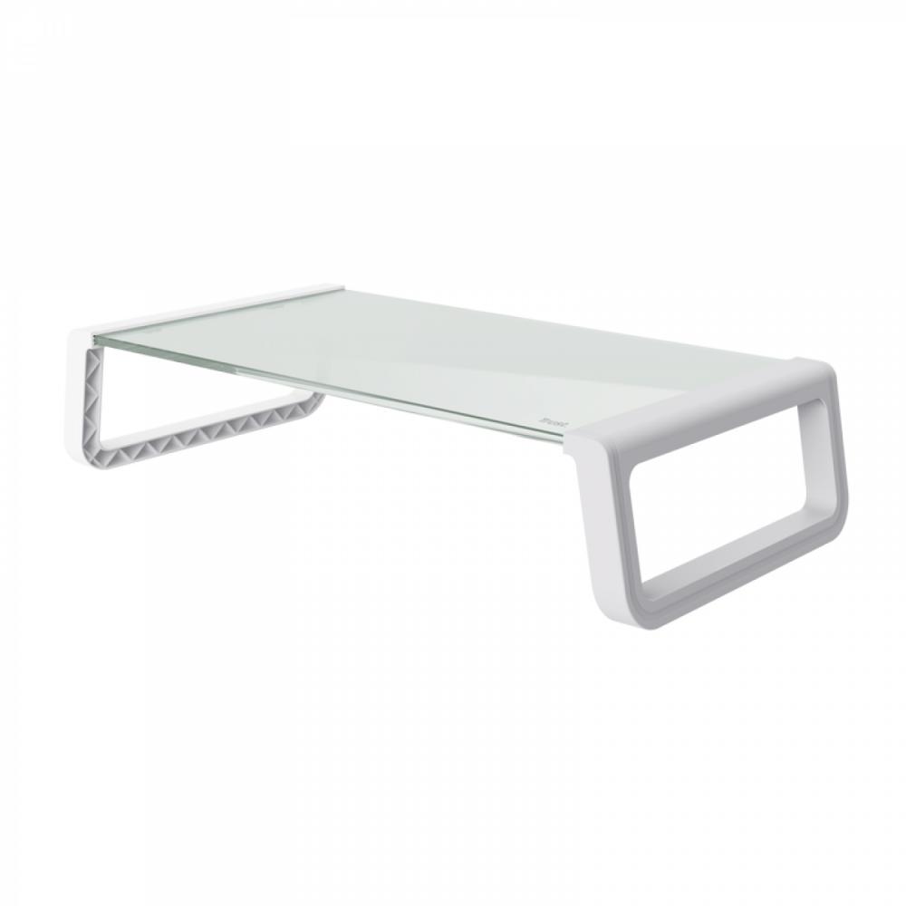 Soporte trust monitor vidrio stand white