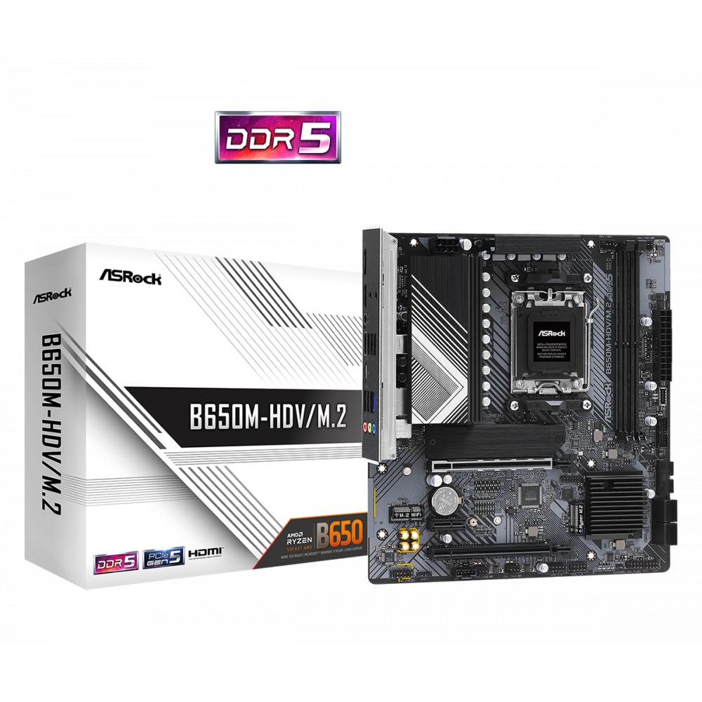Motherboard asrock b650m-hdv/m.2 amd am5 ddr5 color negro amd b650