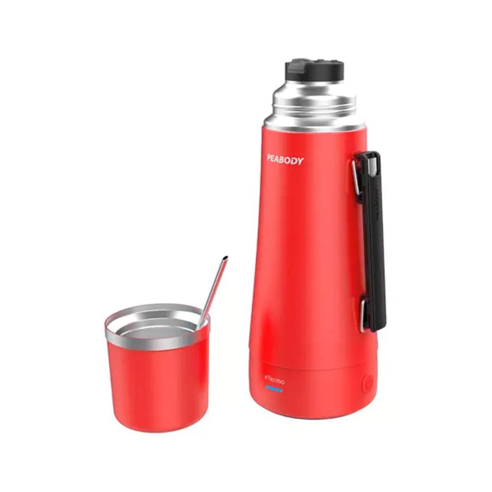 Termo Electrico Peabody E-termo 1 Litro Mate Bombilla Color Rojo