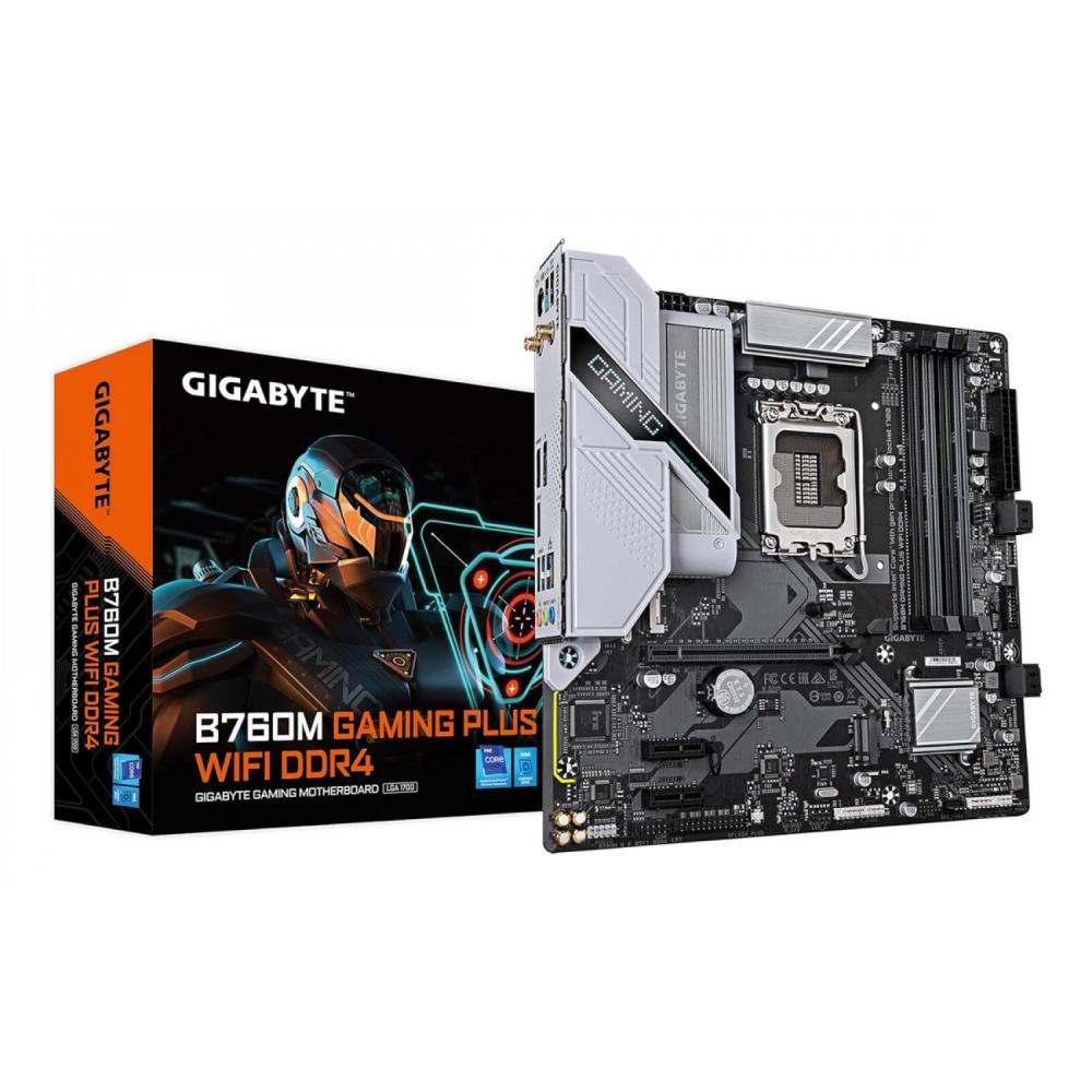Motherboard Gigabyte B760m Gaming Plus Wifi Ddr4 Color Negro/gris