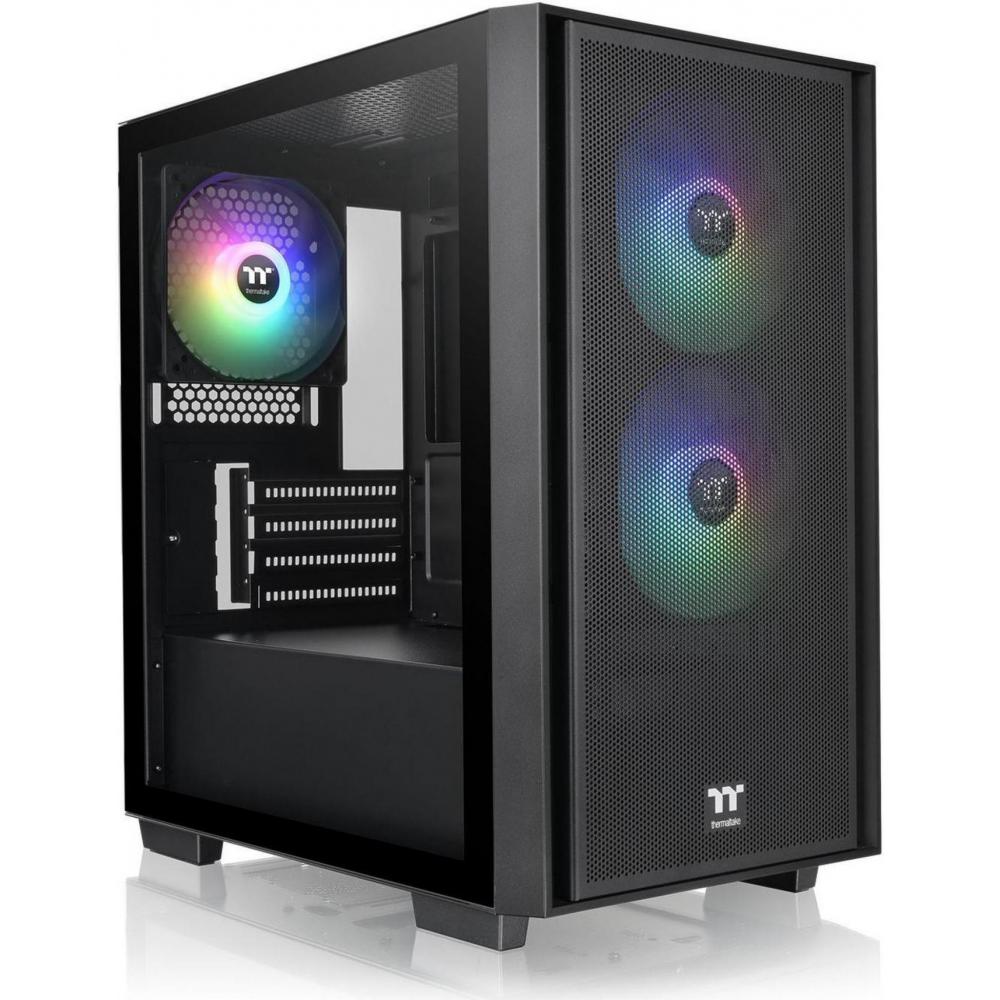 Gabinete gamer thermaltake versa H16 TG RGB black temp glass
