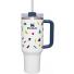 Vaso Termico Stanley Quencher H2 Blanco con formas geométricas 1.18L