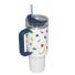 Vaso Termico Stanley Quencher H2 Blanco con formas geométricas 1.18L