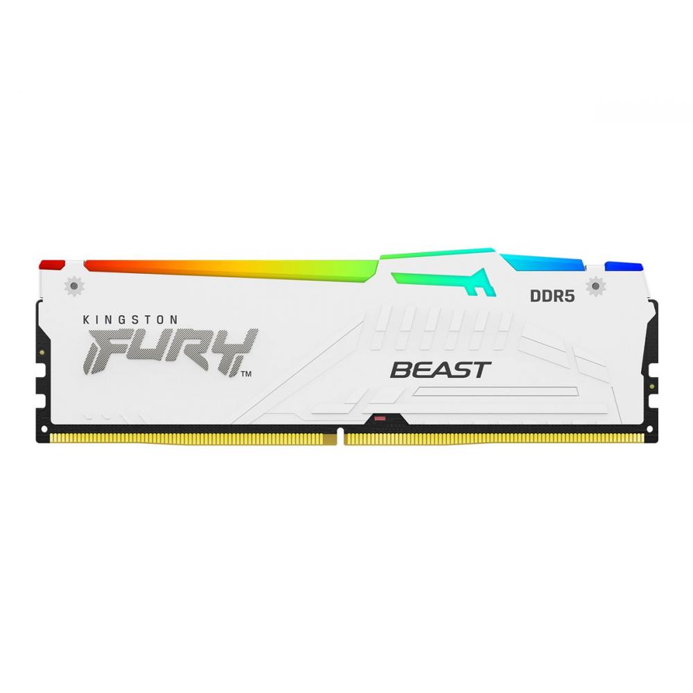 Memoria ram kingston 16gb 6800mhz fury beast white rgb ddr5