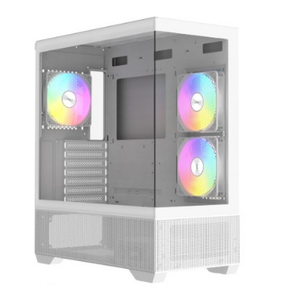 Gabinete gamer raidmax infinita i801 air white fishtank argb tg