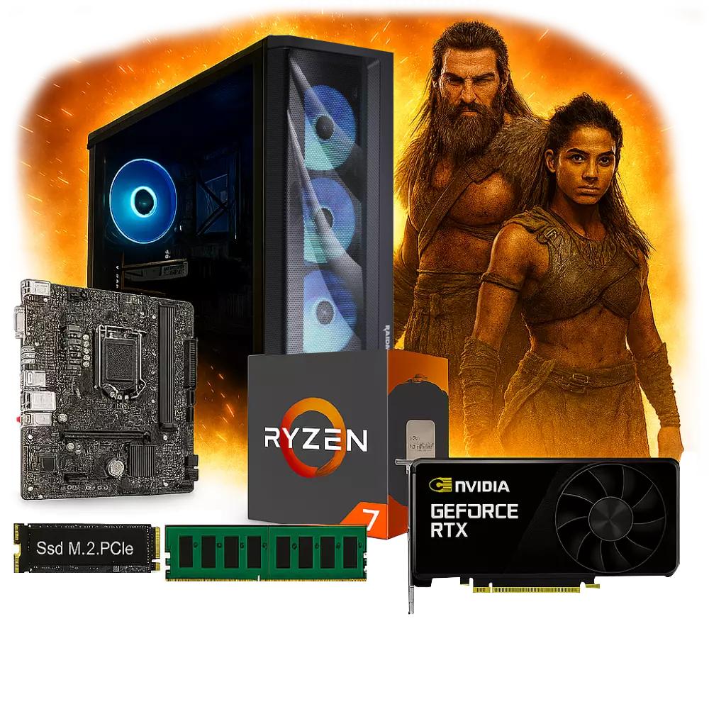 Pc Necxus Gamer Ryzen 7 5700G 16GB 1TB SSD PCIe RTX 3050 6Gb THERMALTAKE