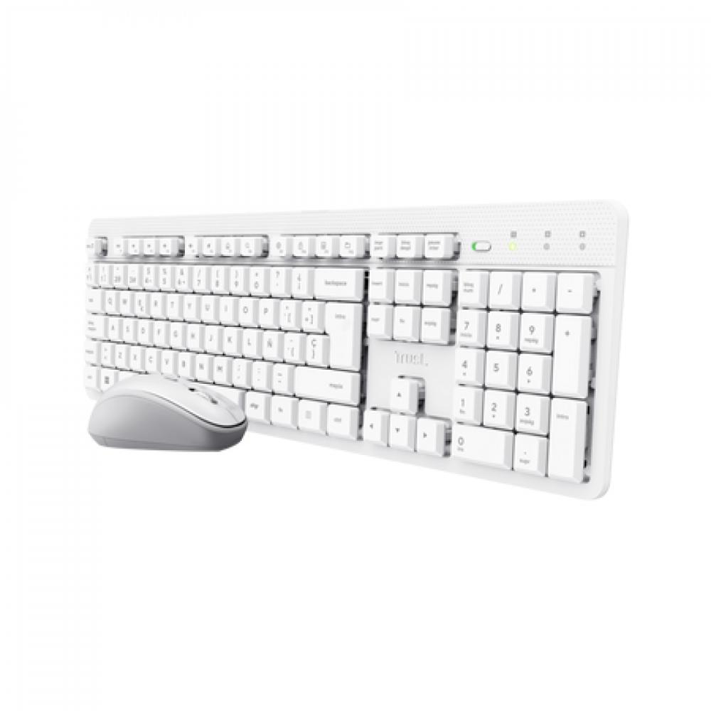Teclado y mouse trust ody ii wireless es white