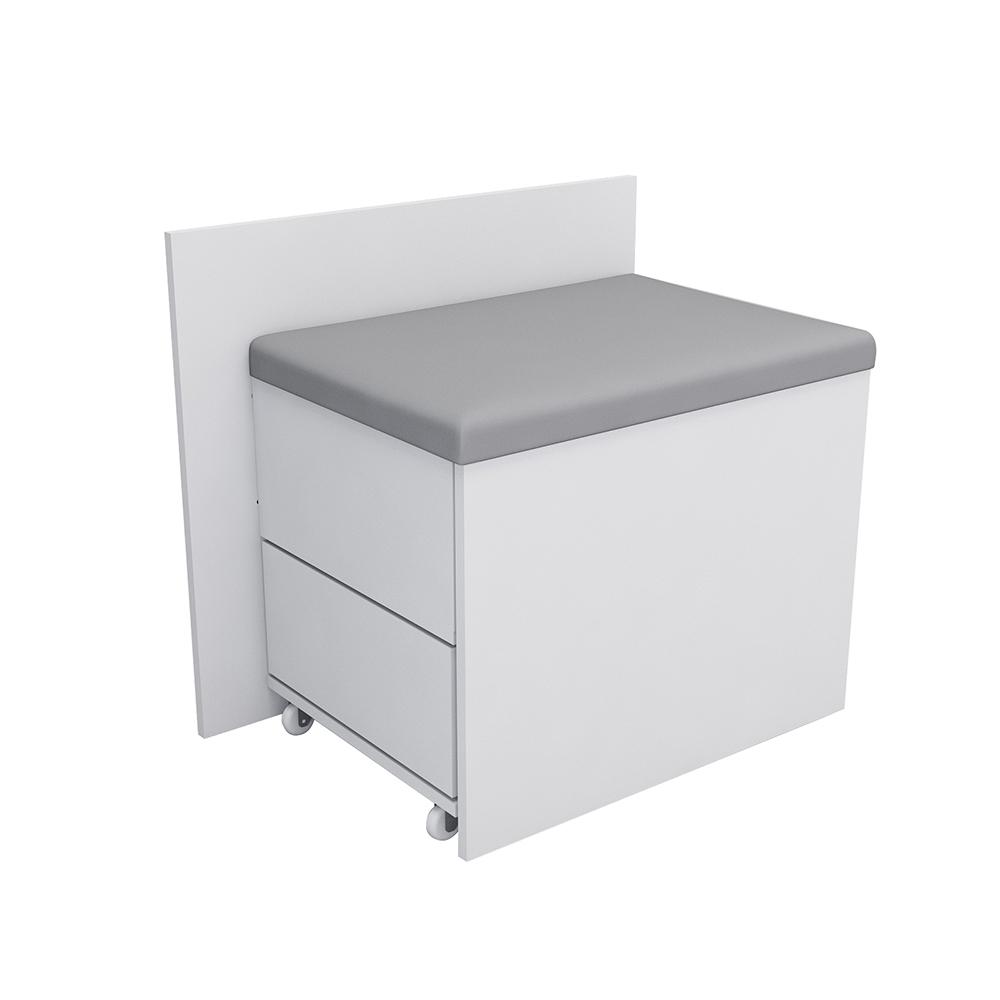ASIENTO CON RUEDAS, ALMOHADON Y CAJONES PARA TOCADOR MAQUILLADOR