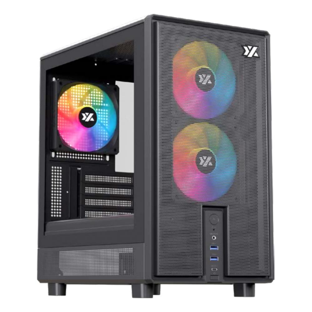 Gabinete XYZ atom black c/ 3 coolers pulsar a-rgb+pwm a-rgb controller