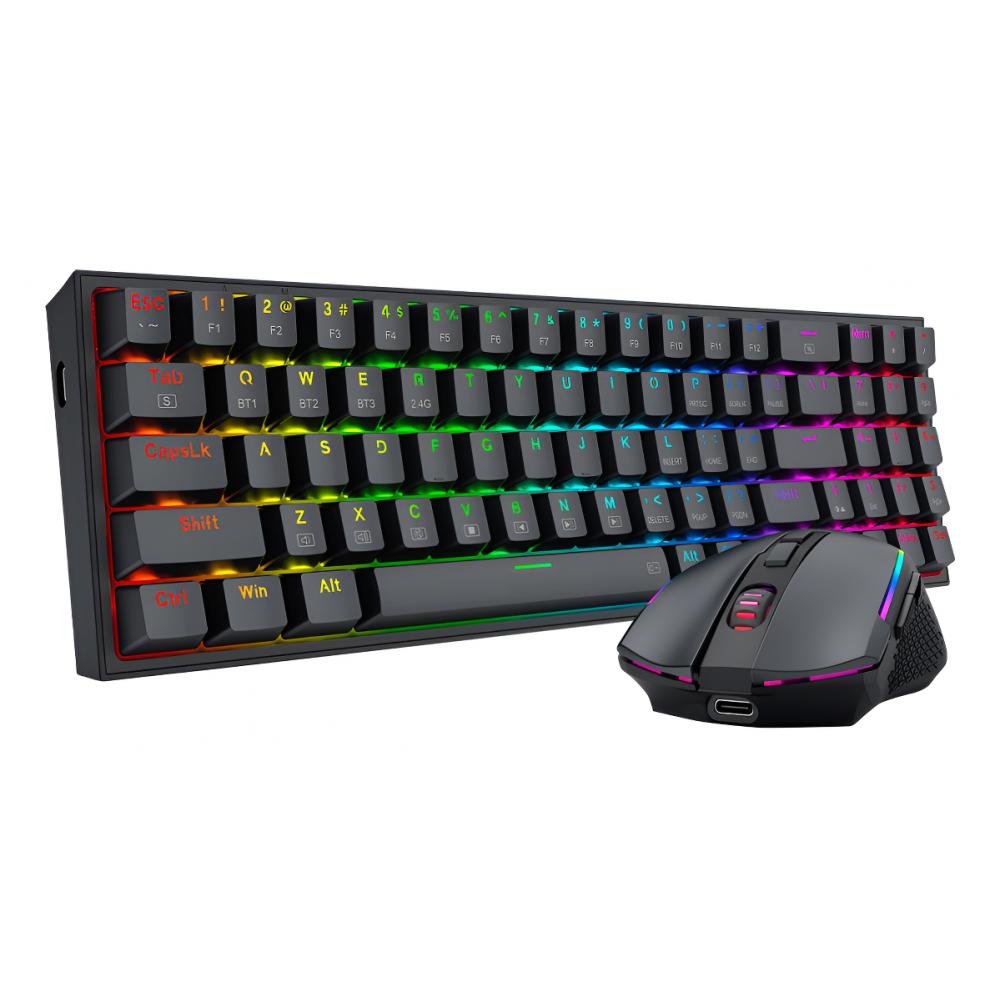 Combo Teclado y Mouse Redragon 2 en 1 pollux + trident S136 black