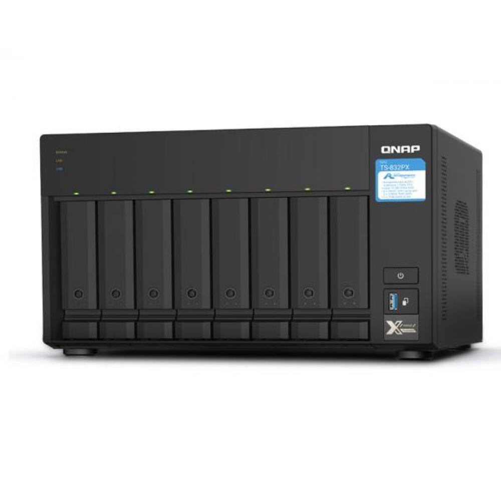 Storage Nas Qnap Ts-832px-4g 8 Bahias 2x10gb Sfp+ Quad Core 4gb
