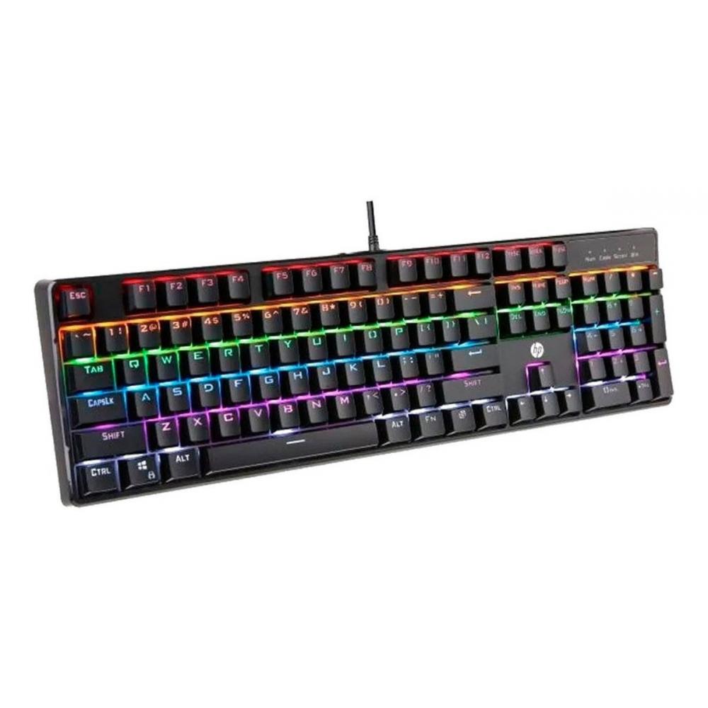 Teclado gamer HP GK320 qwerty esp. negro con led