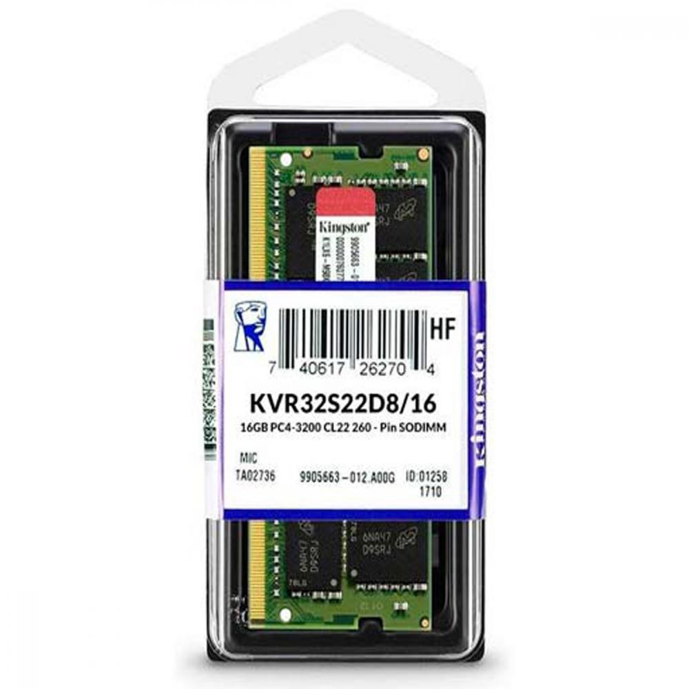 Memoria Ram Kingston 16gb 3200Mhz DDR4 NO-ECC SODIMM