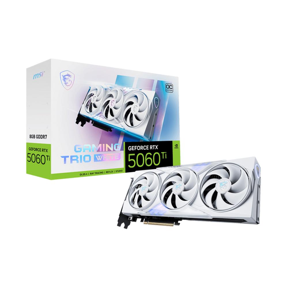 Placa de video MSI RTX 5060 TI gaming trio OC 8gb gddr7 white edition