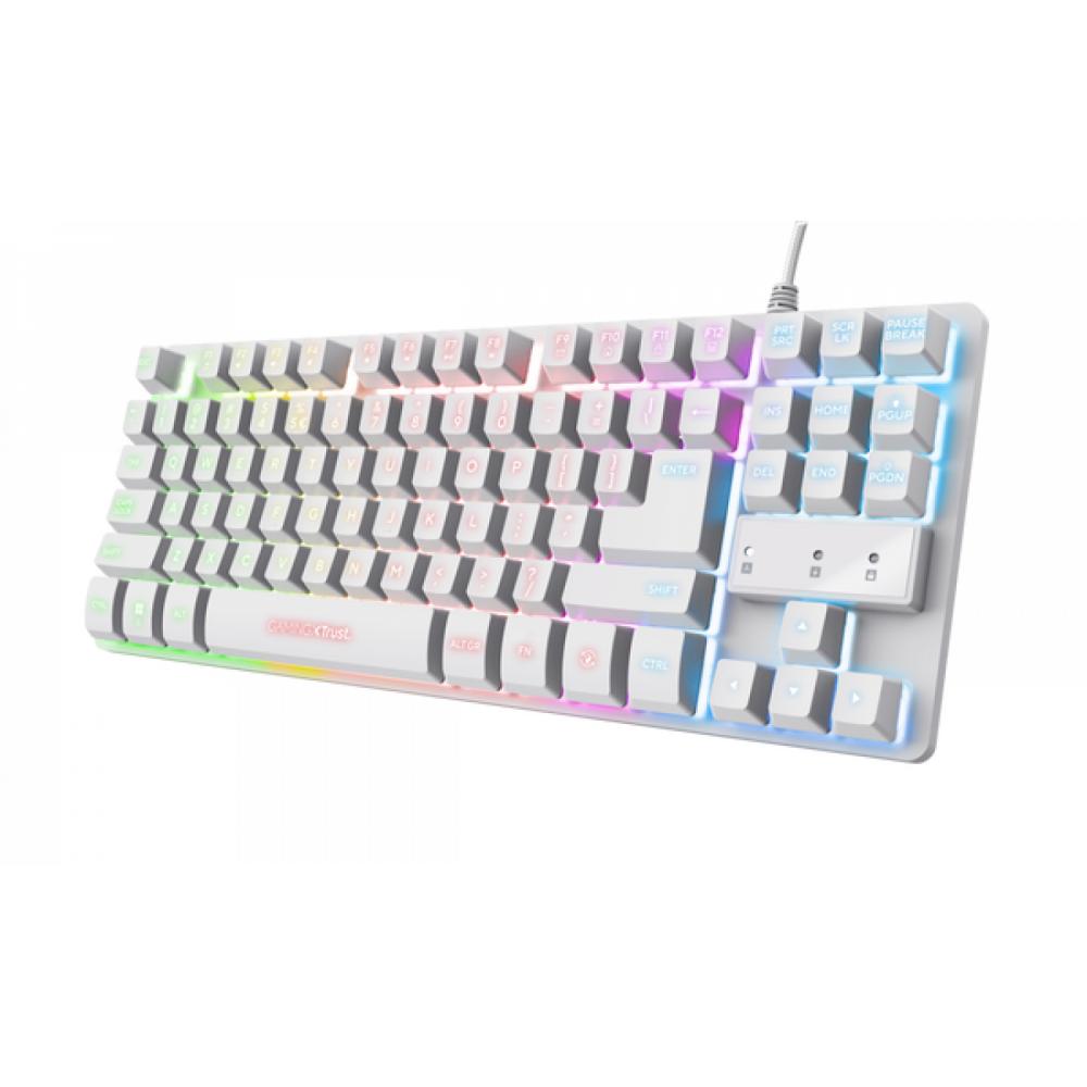 Teclado gamer trust thado TKL white GXT833W