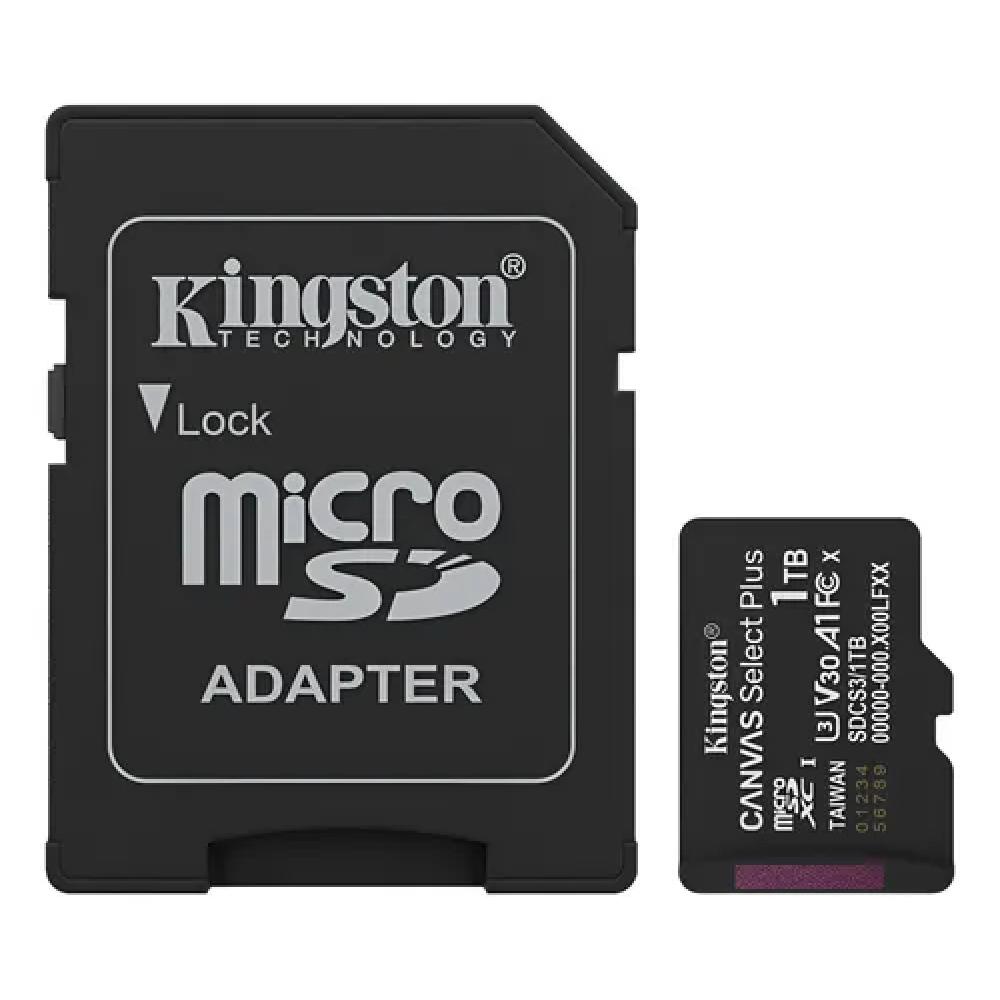 Tarjeta de memoria micro SD 1TB kingston canvas select plus gen 3