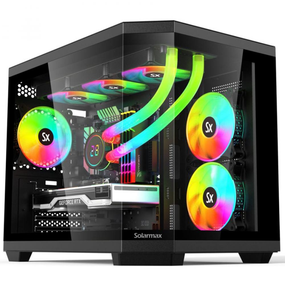 Gabinete mid tower solarmax CM B951 3 coolers argb