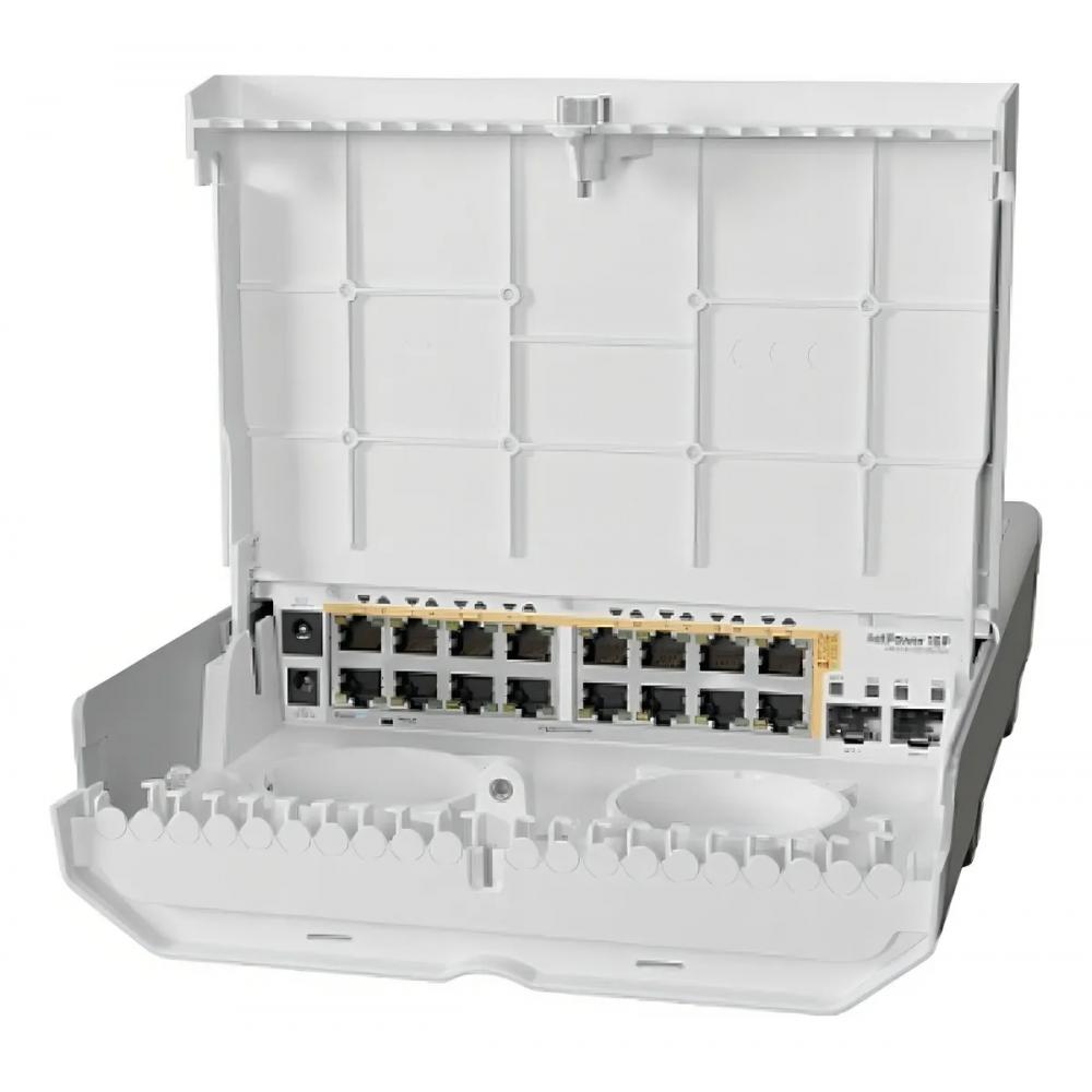 Switch mikrotik 318-16p-2s+out 16poe out + 2sfp+ Modelo: CRS31816P2S+