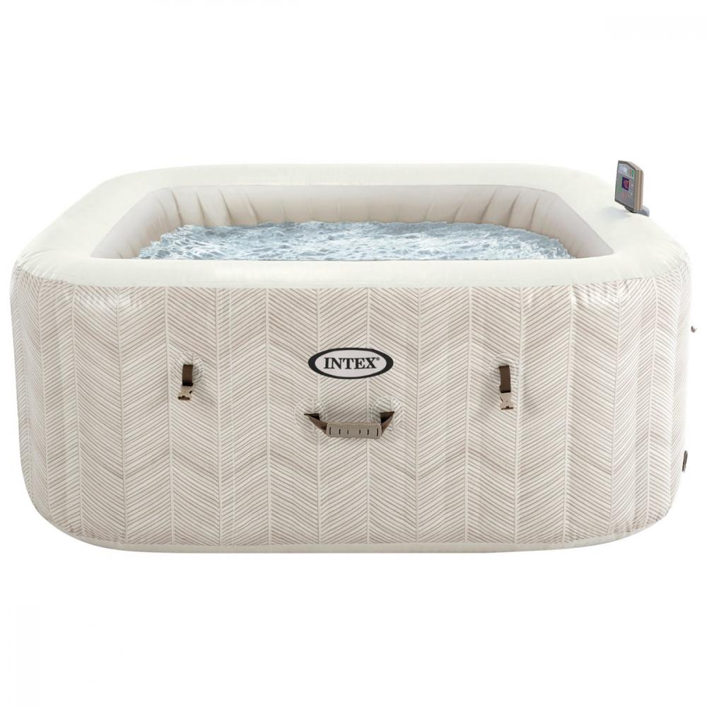 Jacuzzi Spa inflable Intex New Burbuja Terapia Chevron Cuadrado 174 x 174 x 71 c