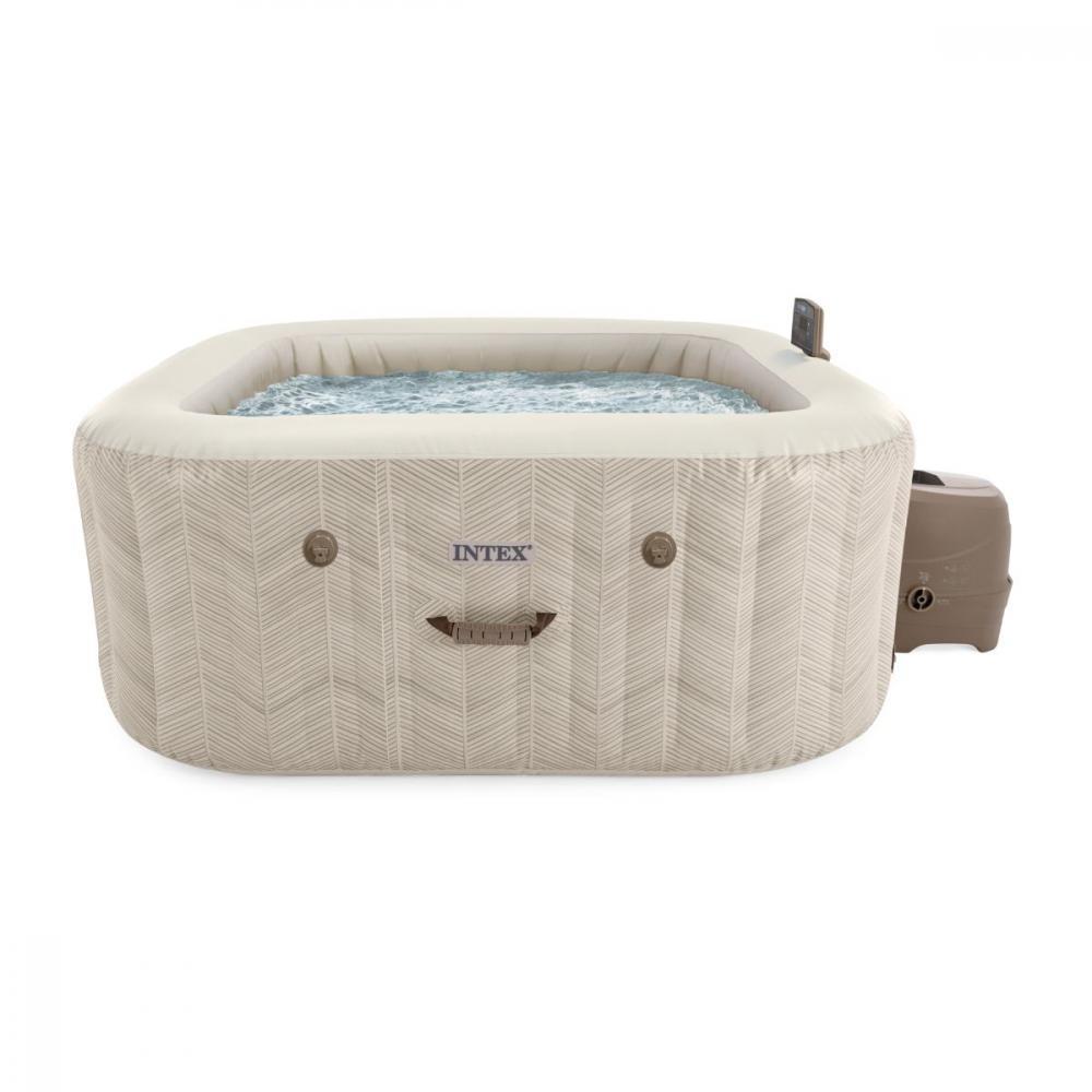 Jacuzzi Spa inflable Intex New Burbuja Terapia Chevron Cuadrado 196 x 196 x 71 c