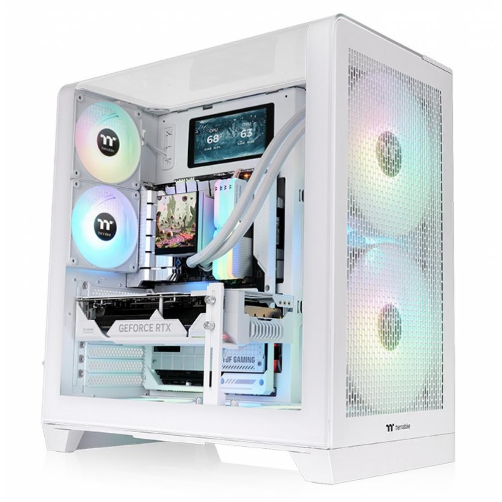 Gabinete thermaltake view 390 air snow white tempered glass