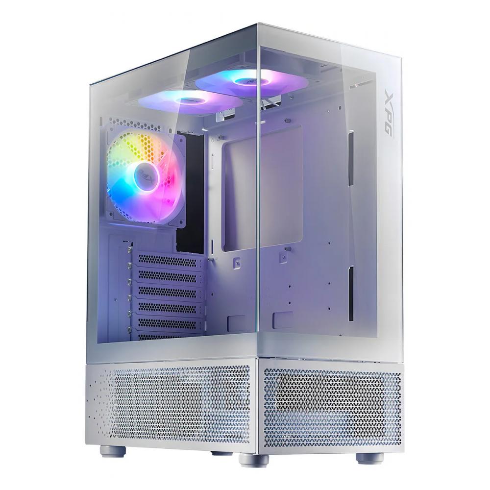 Gabinete Mid Tower Xpg Invader X Mini 5 Fan Argb Vidrio Templado White