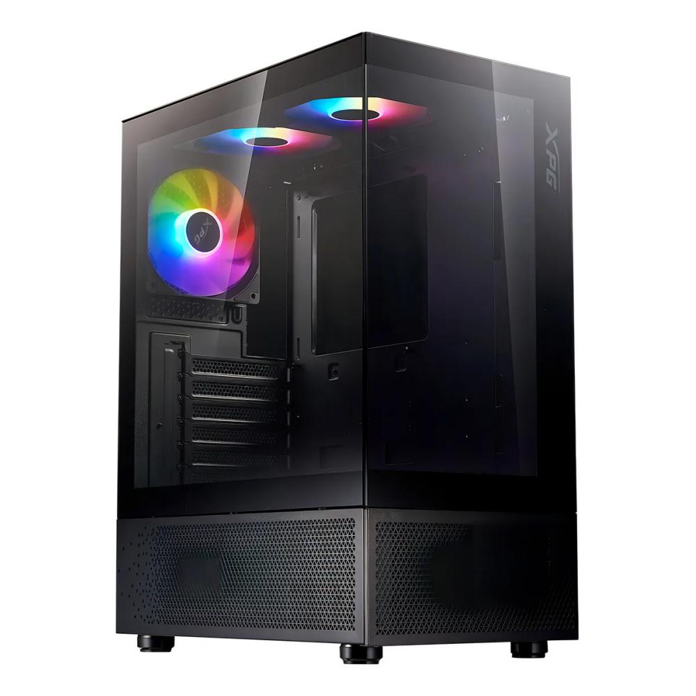 Gabinete Mid Tower Xpg Invader X Mini 5 Fan Argb Vidrio Templado Negro