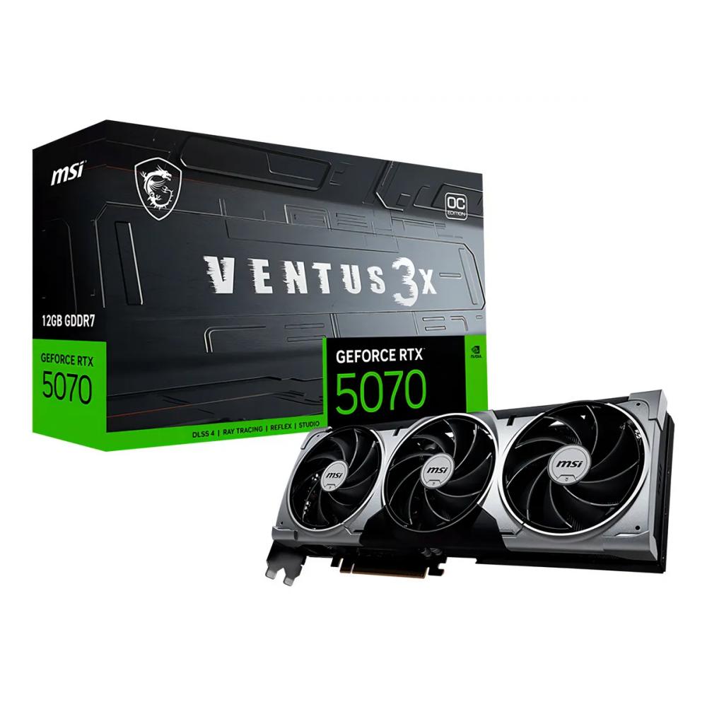 Placa de Video MSI GeForce RTX 5070 12G VENTUS 3X OC GDDR7