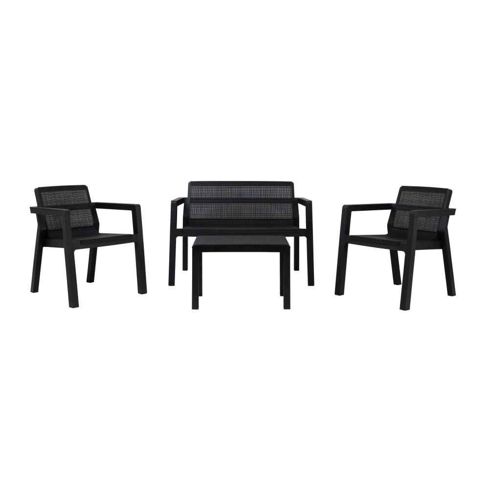 Silla toomax silla+mesa toomax riviera-4seats ratan negro