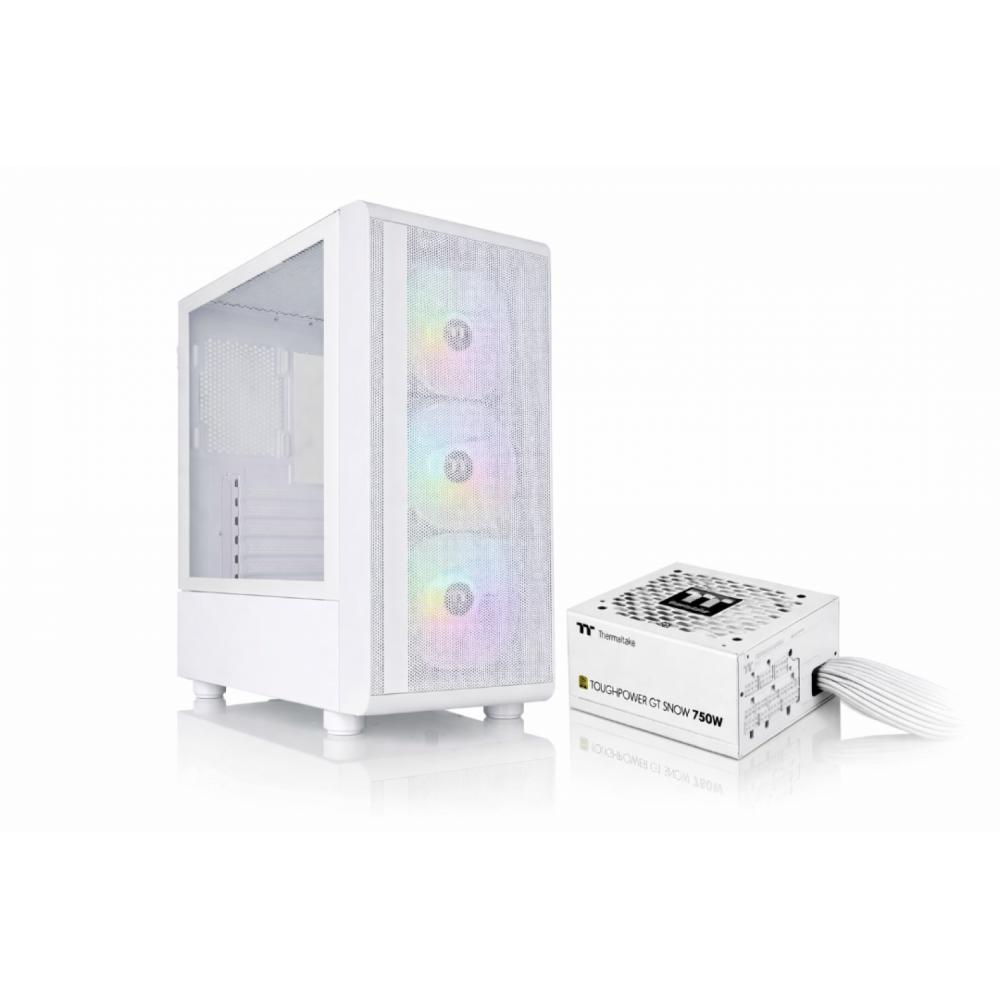 Gabinete c/fuente thermaltake s200 + 750w 80 plus gold (white edition)