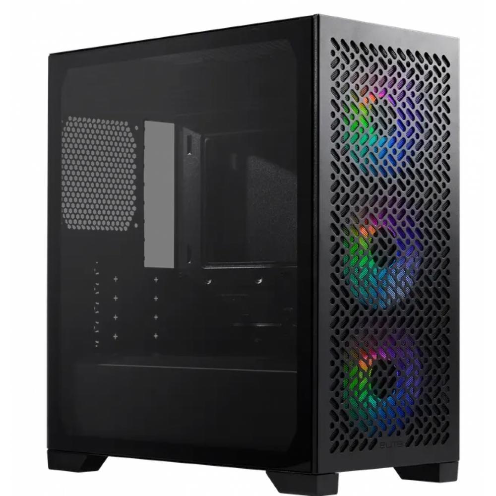 Gabinete cooler master elite 302 black (3 fans argb)