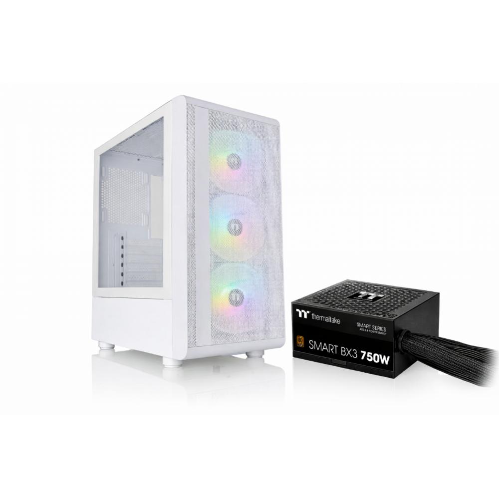 Gabinete c/fuente thermaltake s200 + bx3 750w 80 plus bronze (white edition)